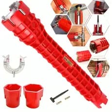 Chave Grifo Instalador Hidráulico 8 em 1 Cano Pia Torneira Filtro Encanamento Chave Inglesa Ferramenta Reparos Multiuso
