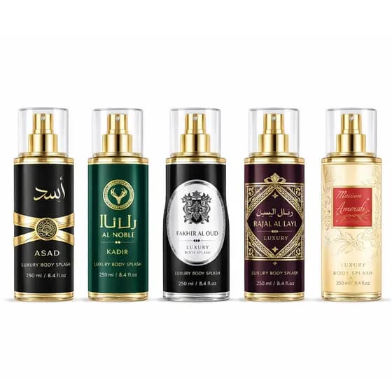 Kit Dubai Gold – 5 Body Splash Árabe Luxury Oud Collection
