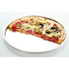 Forma para pizza de 35 Cm com borda Em aço inoxidável assadeira