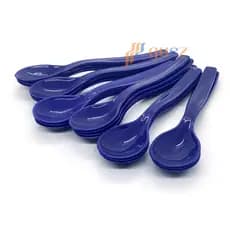 Kit 20 colher escolar para merenda lanches infantil azul bic em plástico 7ml