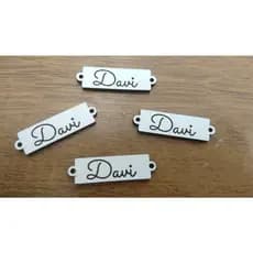 50 Tags com nome em Mdf Branco 4cm