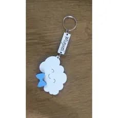30 Chaveiros Mdf Festividade Nuvem Branca Com Azul