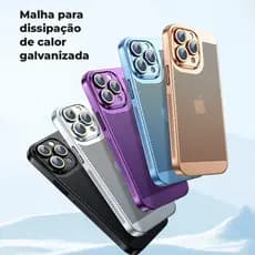 Capa Luxo - Capinha Iphone do 13 ao 15 - Dissipação de Calor - Protetor de Câmera Luxo.
