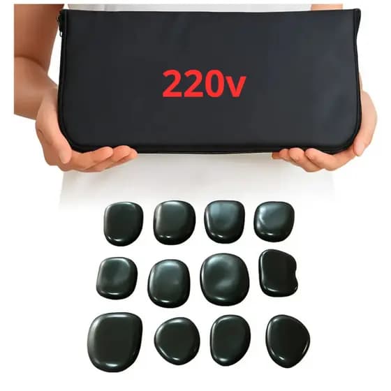 Kit Bolsa Térmica 220v + Pedra Quente Vulcânica Massagem | Controle de temperatura