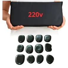 Kit Bolsa Térmica 220v + Pedra Quente Vulcânica Massagem | Controle de temperatura