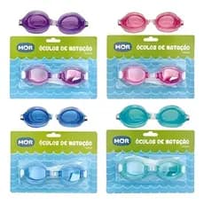 Kit 10 Óculos Natação Infantil MOR Original Antiembaçante Ajustável Piscina Criança Menino Menina.