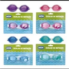 2 Óculos de Natação Infantil Mor Original Antiembaçante PVC Macio Ajustável Proteção UV