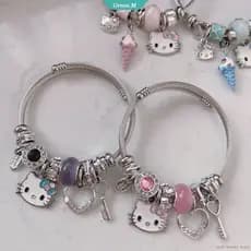 Desenho Anime Pulseira Com Miçangas Senhoras Novo Especiarias Cristal Kt Gato Namorada Joia Moda Personalidade Fofo