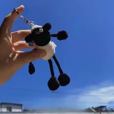 INS Fun Small Plush Doll Keychain Girl's New Cartoon Funny Little Sheep Doll Bag Pendant with Hand Gift Jewelry