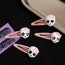 Cartão De Cabelo Skull Hair Card Y2K Garota Apimentada Gancho Engraçado Novo Estilo ~ Fantasma Grampo Doce Escuro