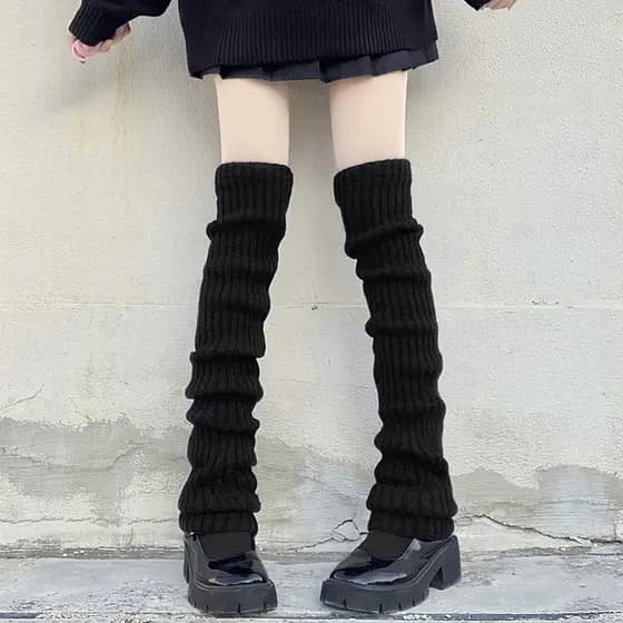 Conjunto De Meia Longa De 70CM Lolita Inverno Perna JK Meninas Combinar Saia Curta Com Y2K