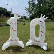 Balões De Aniversário De 32 Polegadas Número Da Coroa Branca Balão De Folha Decoração Festa