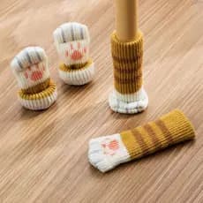 4pçs Meias De Malha Fofas De Garra De Gato Com Apoio E Cadeira Antiderrapante