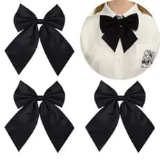 Menina Estudante Gravata Borboleta Conjunto Feminino Senhora Fita Festa Escolar Bowknot Preto Clássico Acessórios