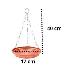 Kit Suporte de Vaso Suspenso Parede Resistente Para Planta Flor Terracota Corrente e Prato Nutriplan