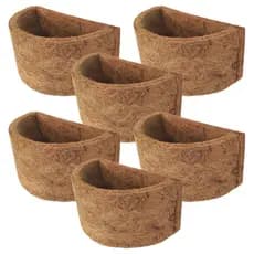 Kit 6 Vaso Meia Lua de Parede Fibra de Coco 02 Jardineira Xaxim Pequeno Sustentável Barato Promoção