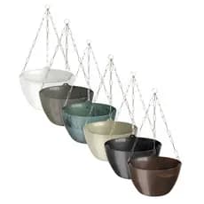 Vaso Cuia Cachepo Elegance 4 Litros Suspenso de Plástico Rígido + Corrente 44 cm Pendente Vaso e Planta na Parede
