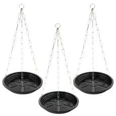 3 Kit Suporte de Vaso Suspenso Resistente Para Plantas - Corrente e Prato - Nutriplan - Promoção!