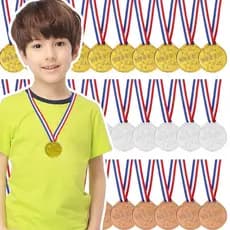 10/20/30/40/50Pcs Simulação Infantil Medalha Plástica Pendurada Tag Toy Jogos Esportivos Olímpicos Competição Campeões De Honra
