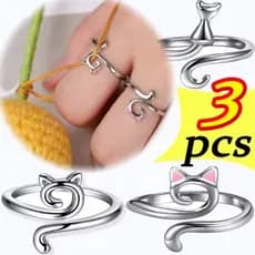 Anel De Fio De Tamanho Ajustável , Orelhas De Gato , Anéis De Crochê Para Iniciantes , Tricô , Enrolados , Ferramentas R