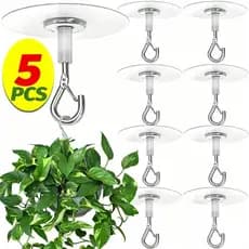 [Hot] Ganchos De Teto Autoadesivos Para Montagem Na Parede , Suspensão Cestas De Plantas , Vasos De Flores , Suprimentos