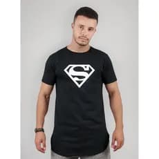 Camiseta Masculina Estampada Long line oversized Swag Básica Manga Curta Algodão Slim