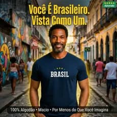 Camiseta Camisa Masculina Copa do Mundo Brasil Básica 100% Algodão Premium Macio