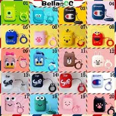 Bella_capa De Silicone À Prova De Poeira Portátil Para Airpods 1/2 Pro Capa De Coelho Fofa i12 DBBN