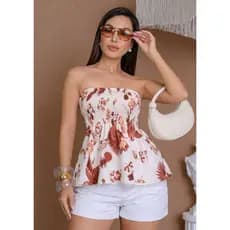 Cropped Feminino Tomara que Caia com Babadinho  Delicada
