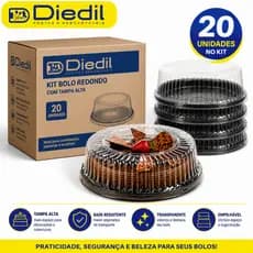 Forma Descartável Bolo Torta Nº 60 Com Tampa Base Preta C/20