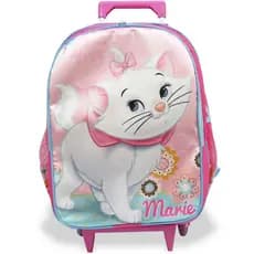 Mochila Escolar de Rodinhas Gatinha Marie Rosa Tam G