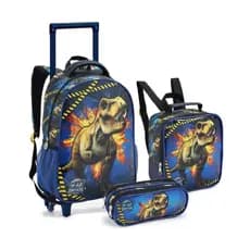Kit Mochila Dinossauro Tyrannosaurus Rex Com Lancheira Estojo Seanite