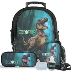 Kit Escolar Mochila Infantil de Rodinhas, Lancheira e Estojo Tam M