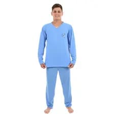 Pijama Manga Longa Calça Adulto Longo  Masculino Confortavel Inverno