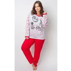Conjunto Pijama Dool Longo Feminino Baby Doll Estampado Longo Adulto Inverno Frio Calça Blusa Moda
