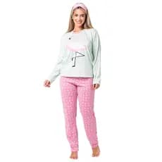 Pijama Feminino Longo Inverno Conjunto Super Confortável com Tapa Olho