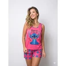 Babydoll Feminino Pijama Curto Malha Confortavel Verao Roupa de Dormir Vanessa