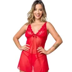 Camisola Feminina Detalhe em Renda sem Bojo Tule Olívia