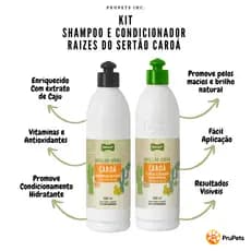 Kit Shampoo e Condicionador Raízes do Sertão Caroá 500ml Perigot