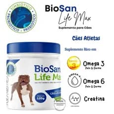 Probiotico para Cães Suplemento Canino Biosan Life Max Ômega 3 6 e Creatina