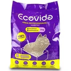 Areia para Gatos Ecovida Biodegradável Extrato de Mandioca 3KG