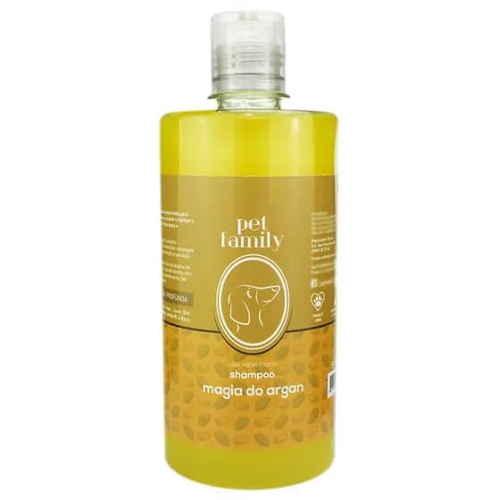 Shampoo Pra Cães E Gatos Óleo Argan Hidratante Pet Family 500ml Profissional Banho Tosa Hidratação