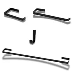 Kit Acessório Banheiro 4 Peças Preto Gourmet