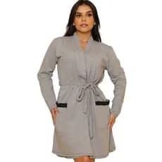 Robe Roupão Feminino Manga Longa de Malha