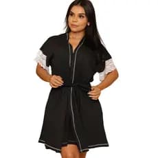 Robe Roupão Feminino para Amamentação de Algodão