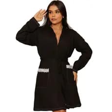 Robe Gestante Roupão de Algodão Manga Longa
