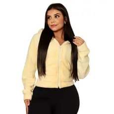 Blusa De Frio Feminina Casaco Inverno Pelinho Soft Quentinha com Touca