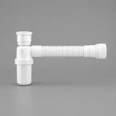 Sifao Sanfonado Branc com Copo Tanques Pias Universal Astra, sifão com copo, sifão sem cheiro, sifão BRANCO, sifão astra