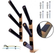Suporte de madeira prancha, suporte para prancha, suporte de parede inclinado para 3 pranchas de surf  suporte inclinado