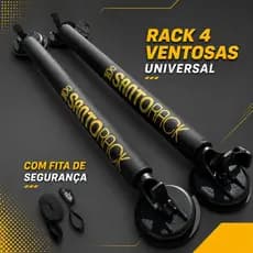 Rack 4 ventosas universal TOP com fita de segurança Santo Rack teto carro 40 kg prancha escada stand up caiaque calha